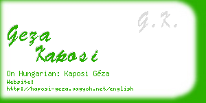 geza kaposi business card